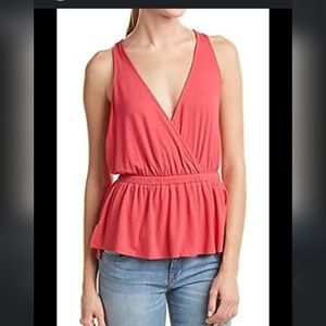 Free People Womens Peplum Empire Tank Top Dark Pink OB572883 Size Medium